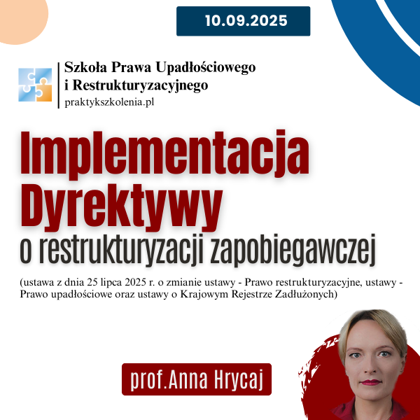 Implementacja Dyrektywy o restrukturyzacji zapobiegawczej – szkolenie online